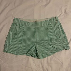 J. Crew pinstripe green and white shorts size 4